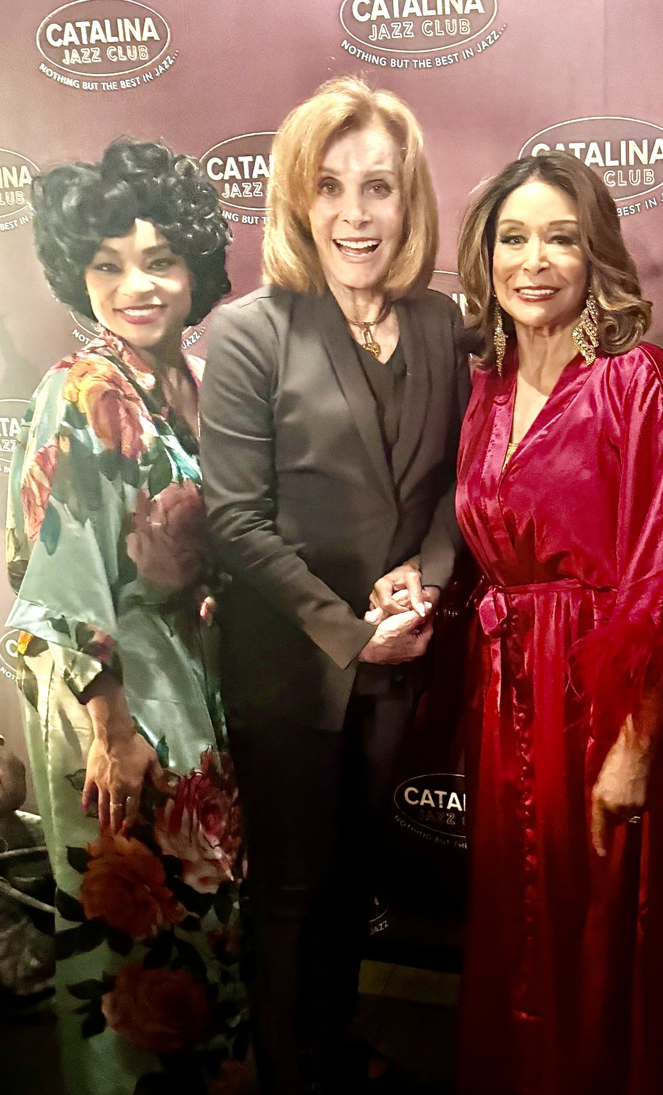 Thomasina Gross, Stefanie Powers and Freda Payne together at the Catalina Jazz Club step and repeat